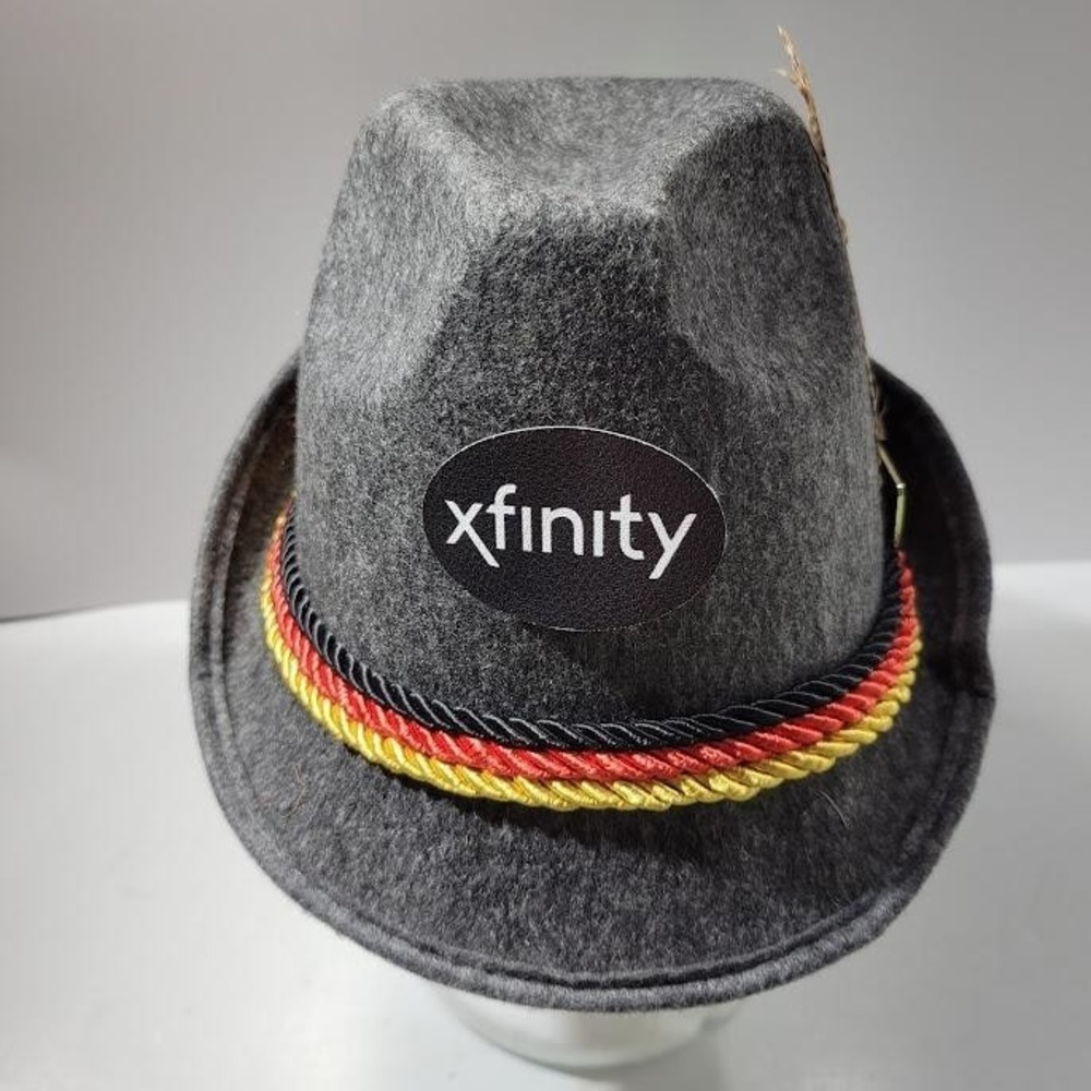 Xfinity Oktoberfest Hat Fedora Fitted Gray German Flag Rope Feather Mens 2024
